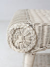 antique white wicker coffee table