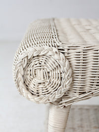 antique white wicker coffee table