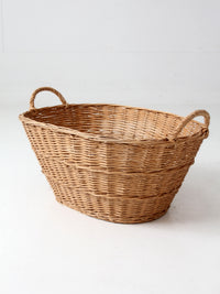 antique French country wicker laundry basket