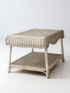 antique white wicker coffee table