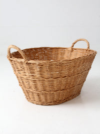 antique French country wicker laundry basket