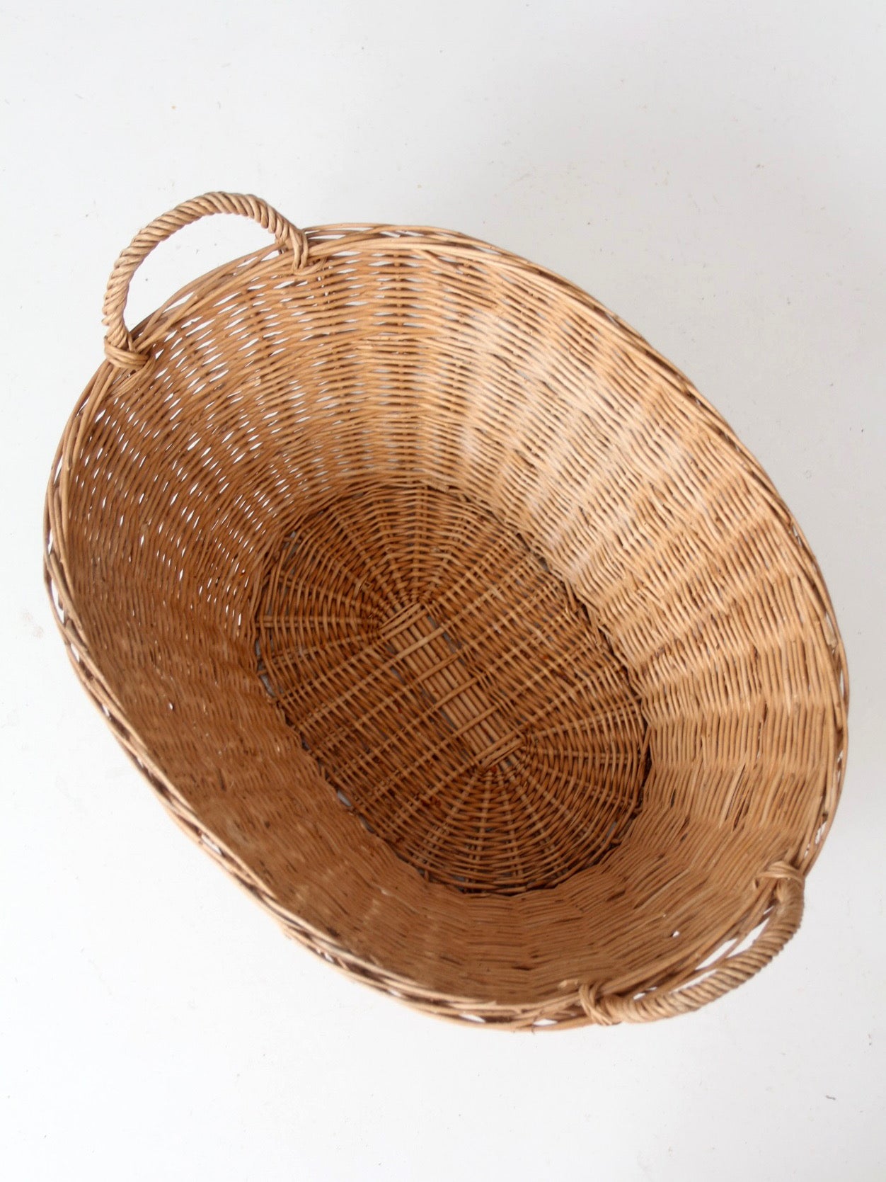antique French country wicker laundry basket