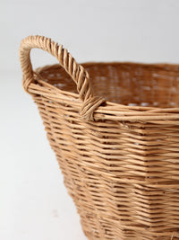 antique French country wicker laundry basket