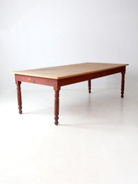 antique farmhouse harvest table, 8 ft