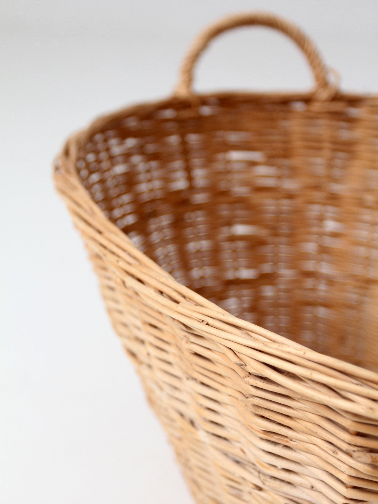 antique French country wicker laundry basket