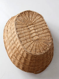 antique French country wicker laundry basket