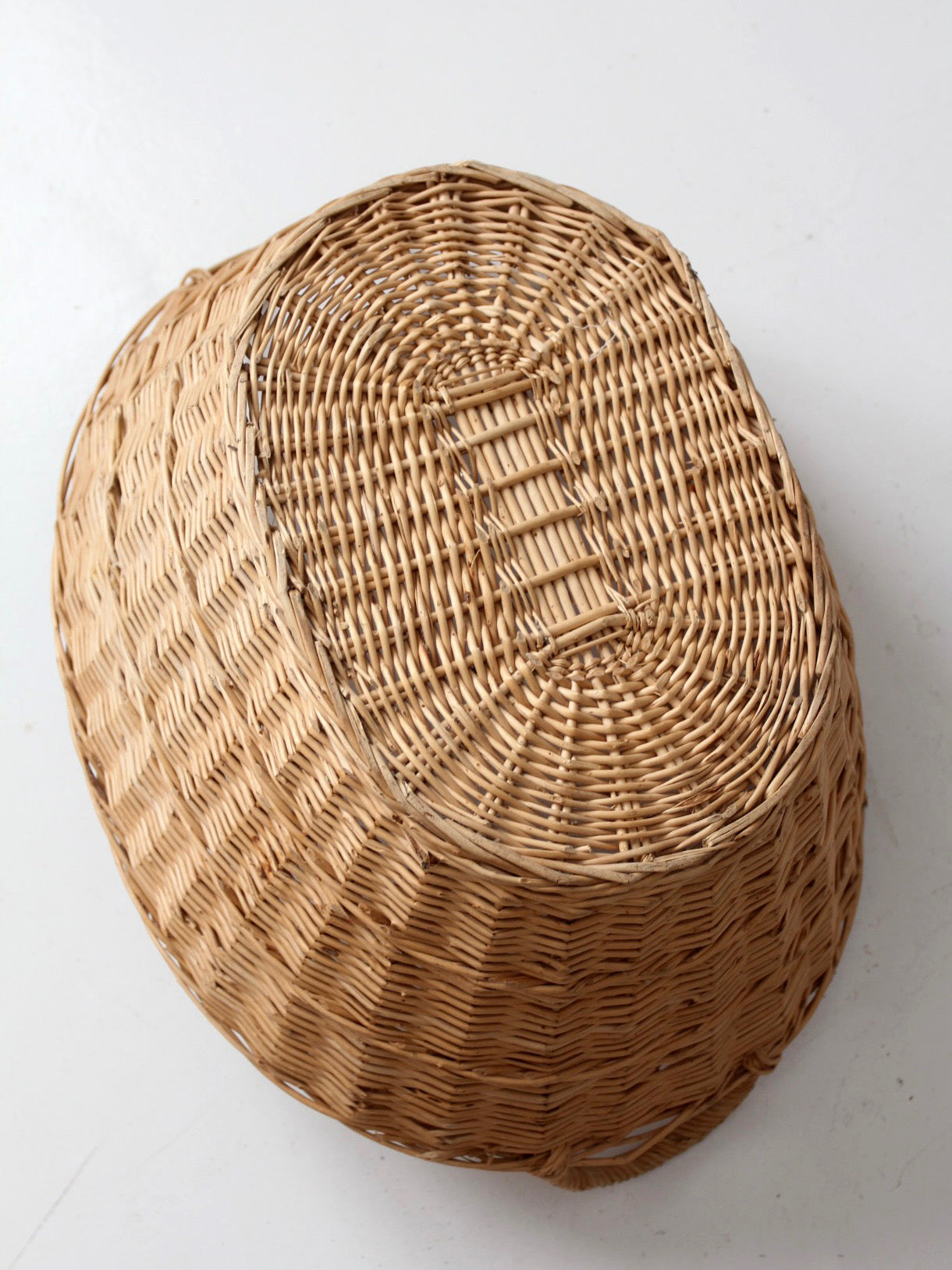 antique French country wicker laundry basket