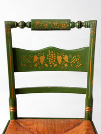 vintage Tell City green stenciled chairs pair