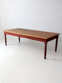 antique farmhouse harvest table, 8 ft