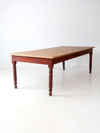 antique farmhouse harvest table, 8 ft