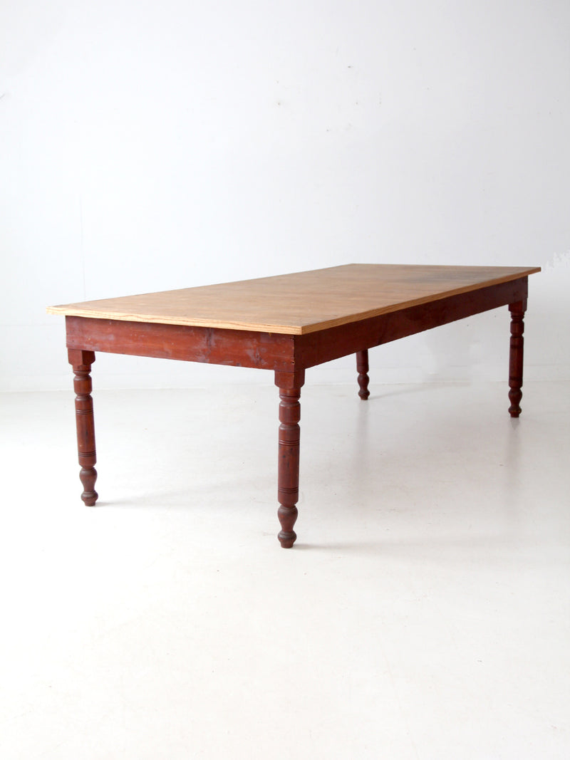 antique farmhouse harvest table, 8 ft