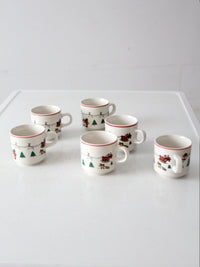 vintage Jamestown China The Joy of Christmas mugs set of 6