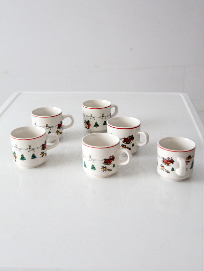 vintage Jamestown China The Joy of Christmas mugs set of 6