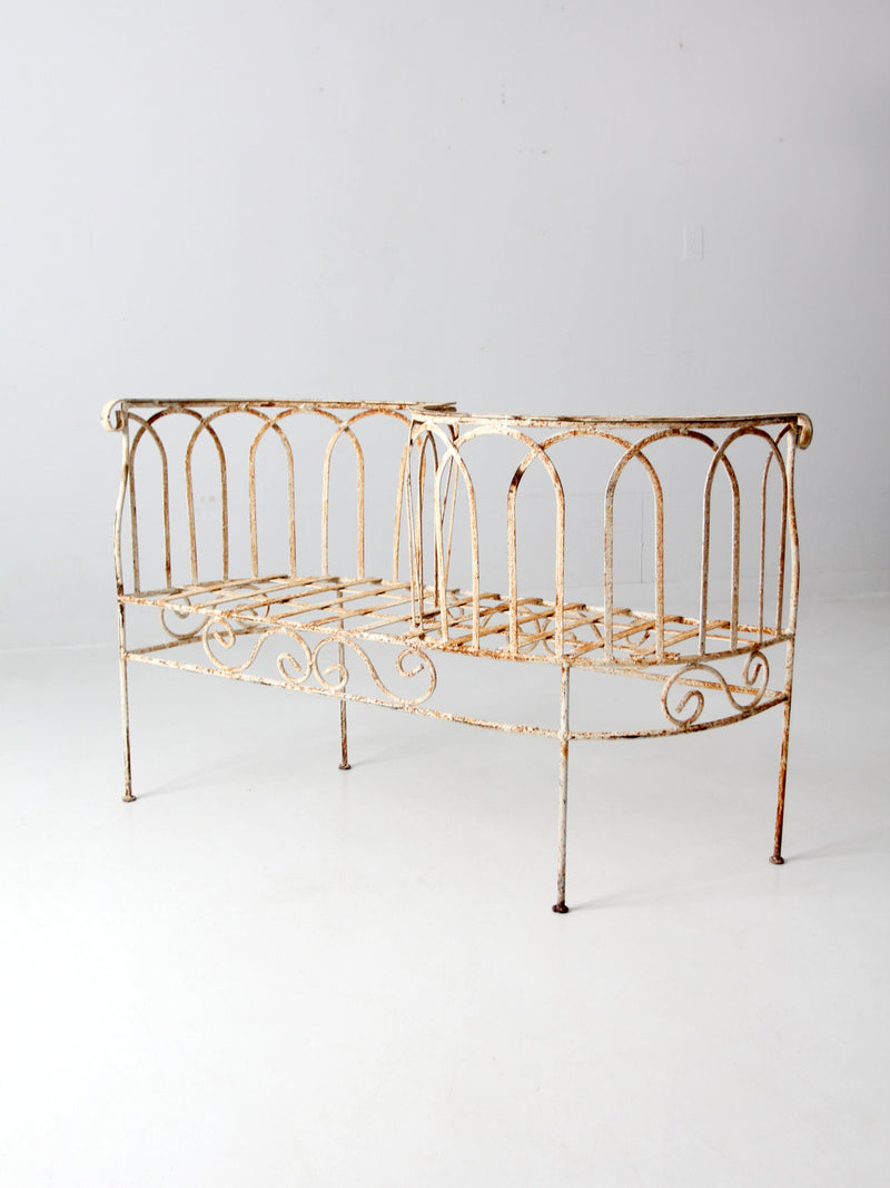 antique iron conversation bench
