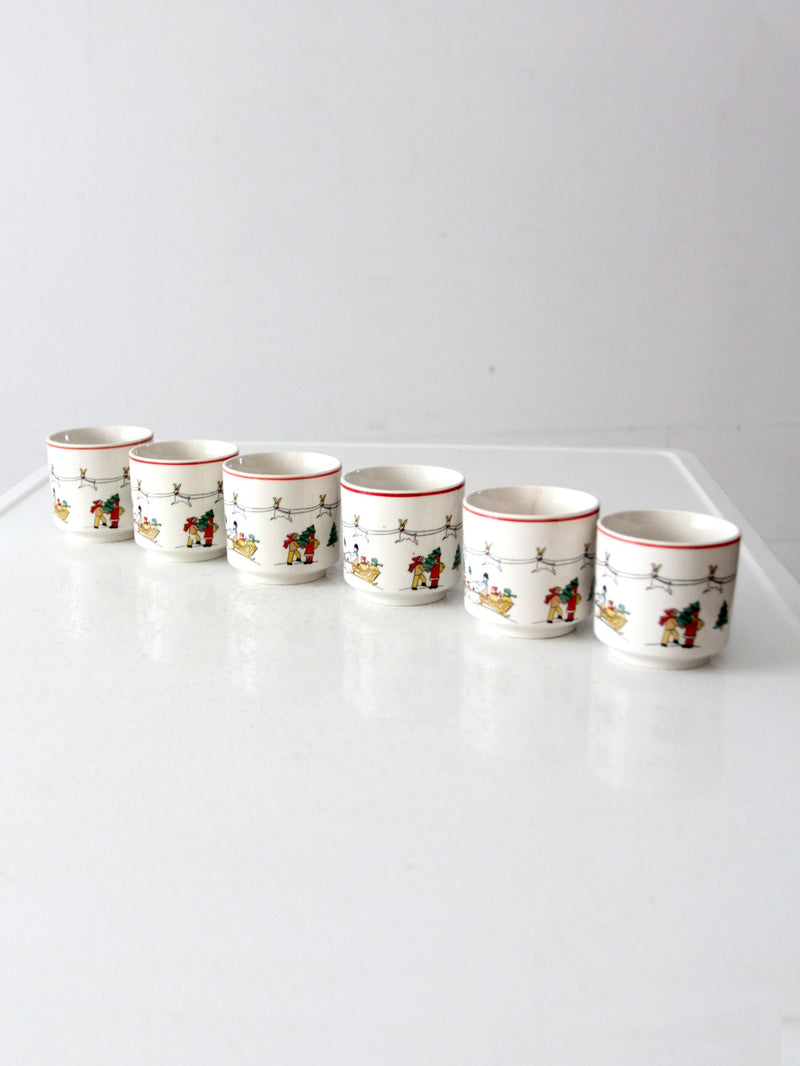 vintage Jamestown China The Joy of Christmas mugs set of 6
