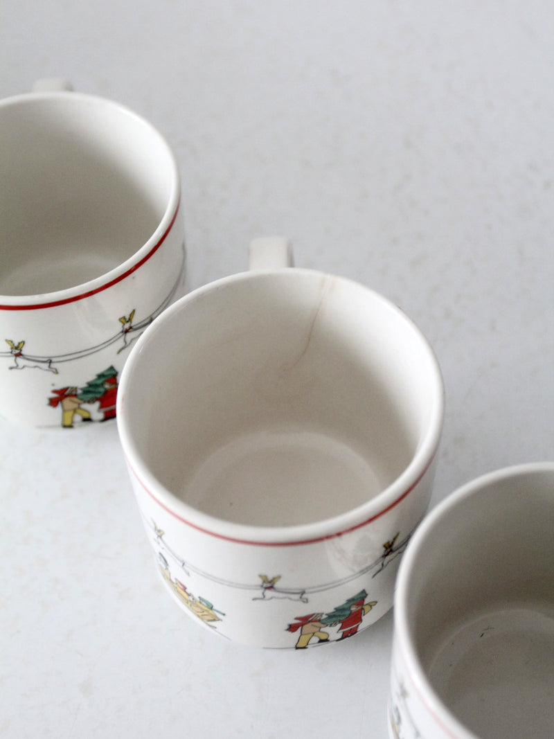 vintage Jamestown China The Joy of Christmas mugs set of 6