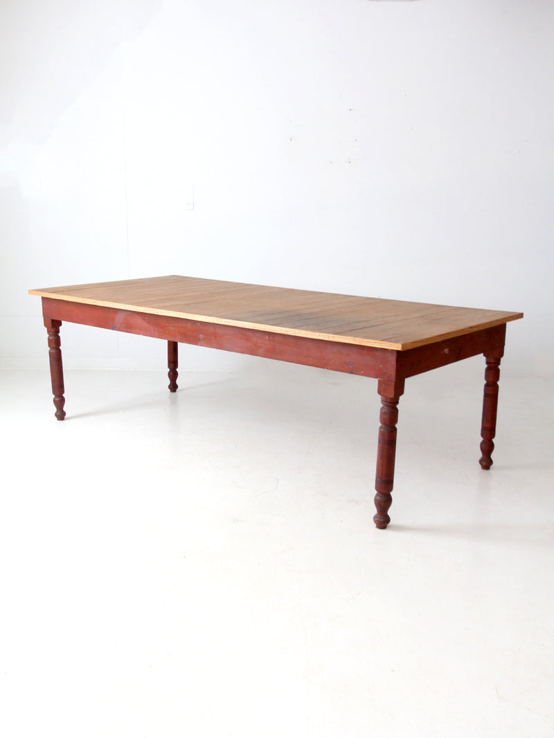 antique farmhouse harvest table, 8 ft