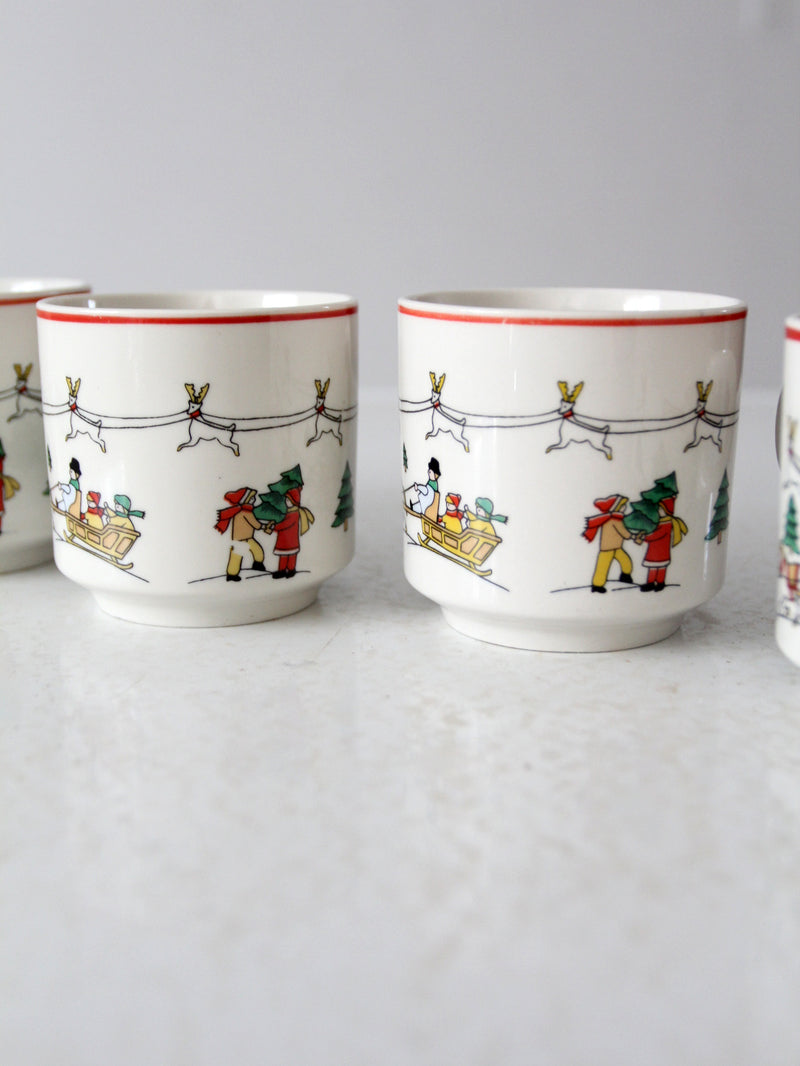 vintage Jamestown China The Joy of Christmas mugs set of 6