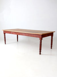 antique farmhouse harvest table, 8 ft