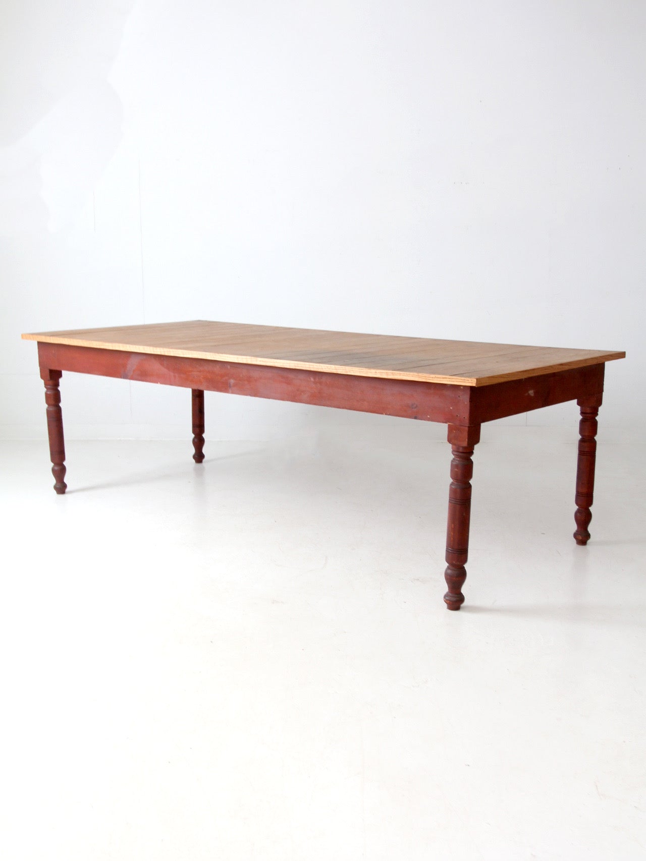 antique farmhouse harvest table, 8 ft