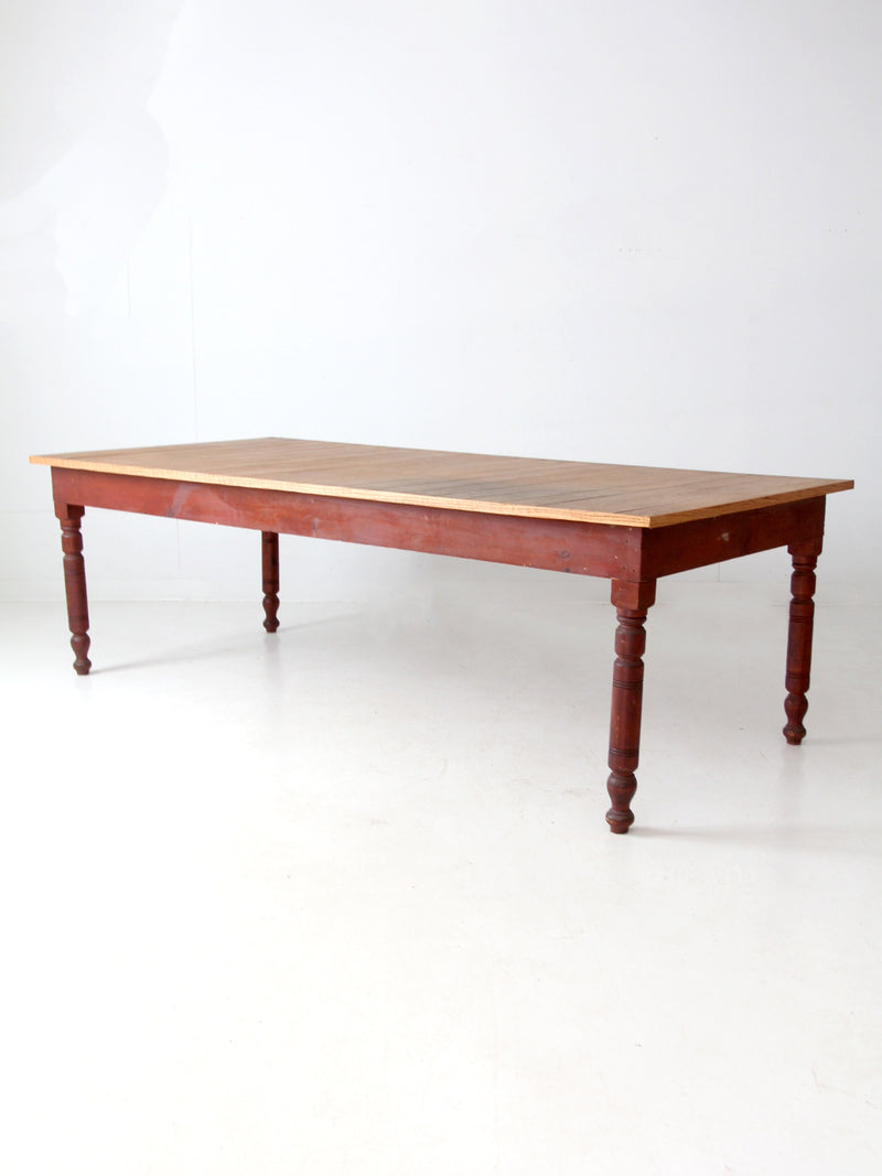 antique farmhouse harvest table, 8 ft