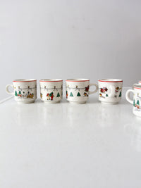 vintage Jamestown China The Joy of Christmas mugs set of 6
