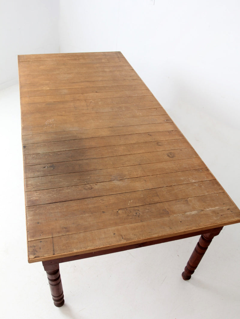 antique farmhouse harvest table, 8 ft