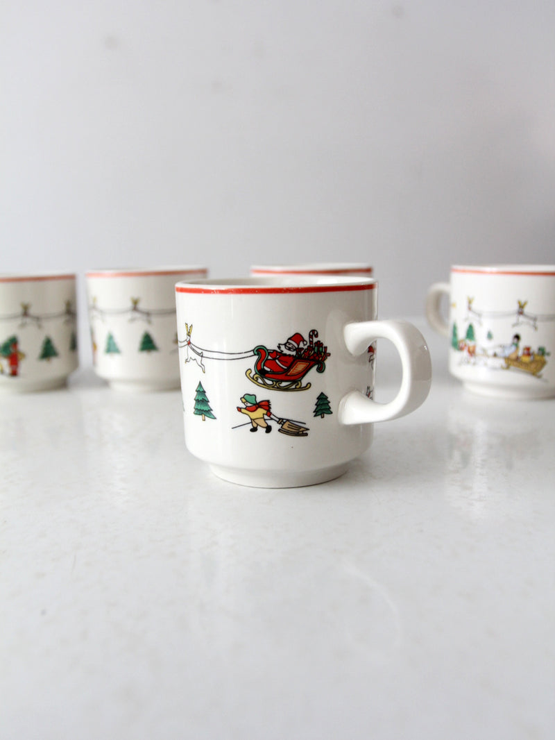 vintage Jamestown China The Joy of Christmas mugs set of 6