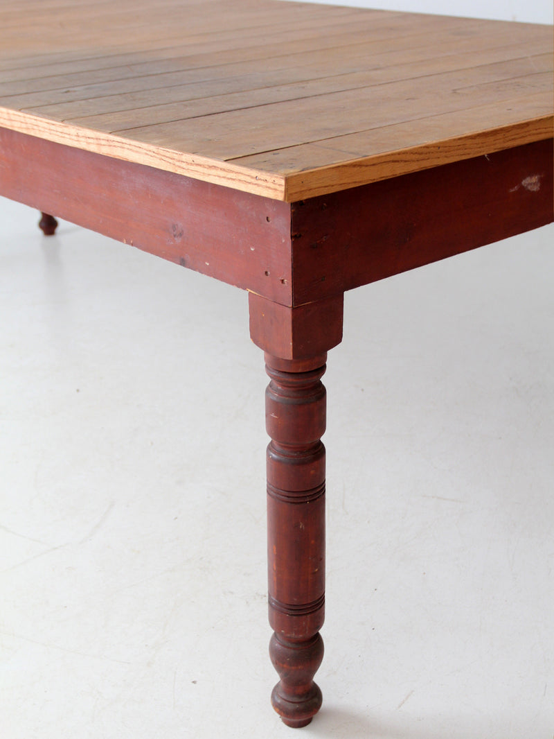 antique farmhouse harvest table, 8 ft