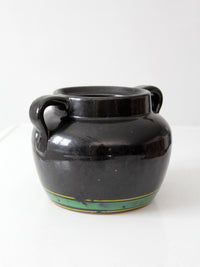 vintage hand painted floral pottery vase