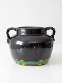 vintage hand painted floral pottery vase