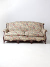 antique French Provincial floral sofa and armchair set