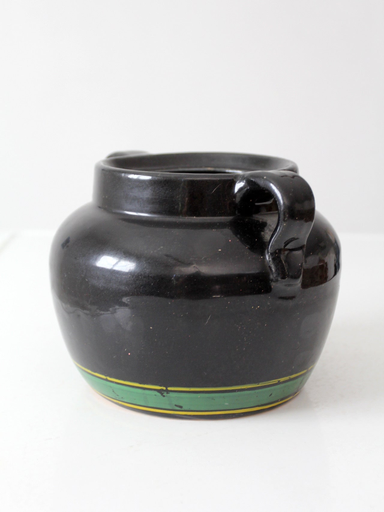 vintage hand painted floral pottery vase