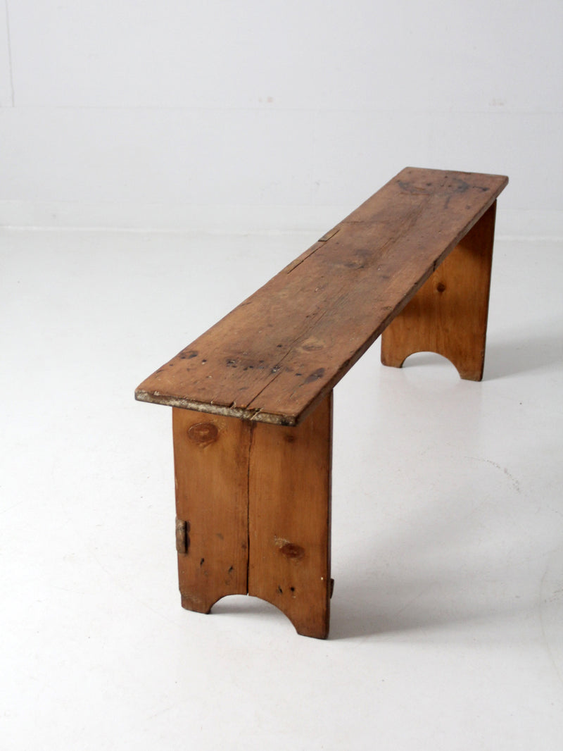 vintage primitive wood bench