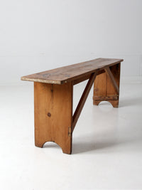 vintage primitive wood bench
