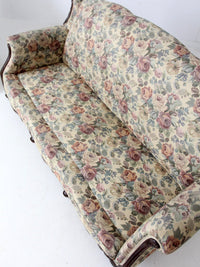 antique French Provincial floral sofa and armchair set