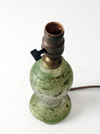 vintage 1930s green glass table lamp