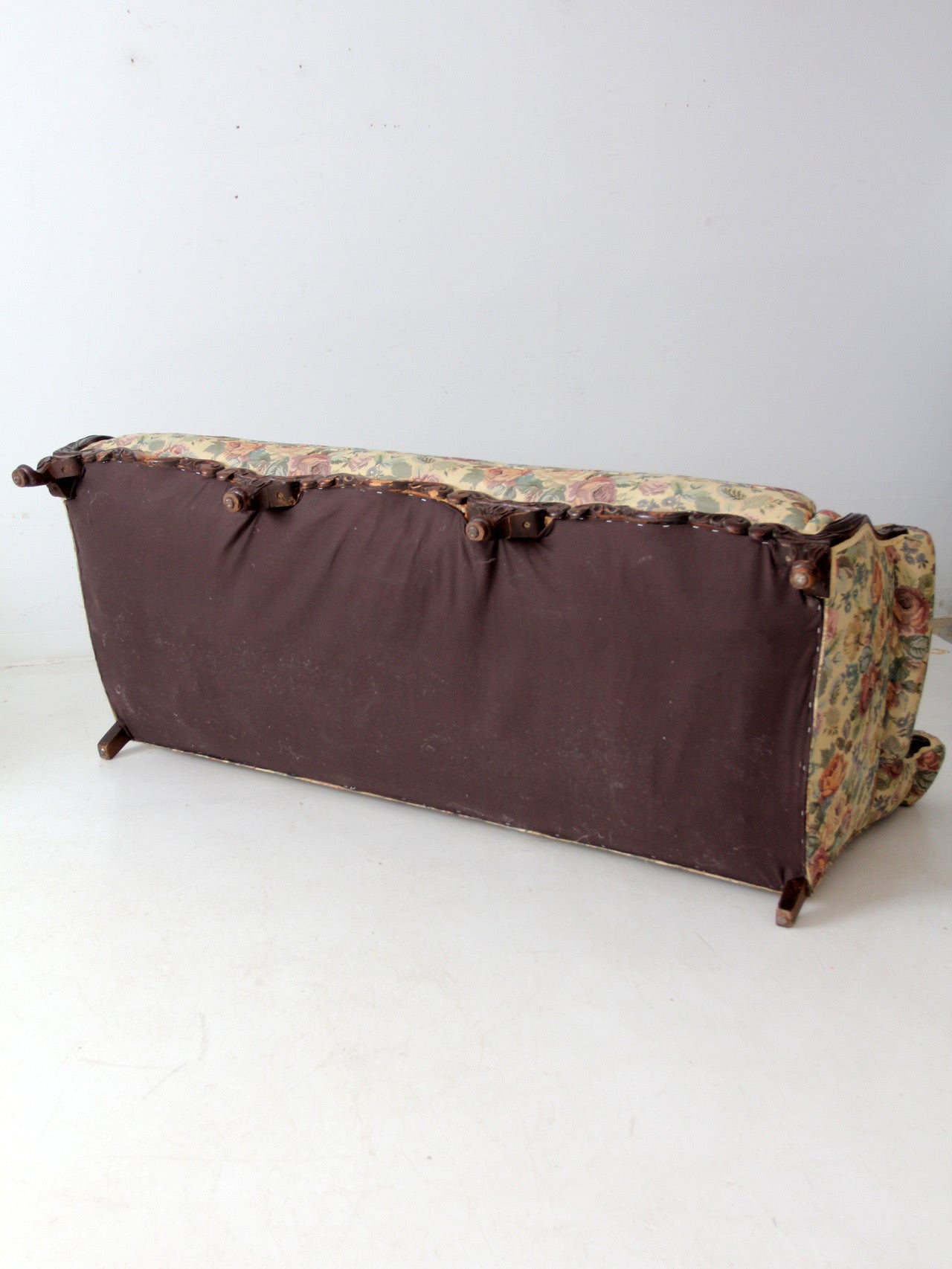 antique French Provincial floral sofa and armchair set