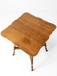 antique Edwardian oak side table ball and claw feet