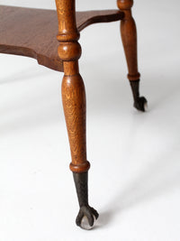 antique Edwardian oak side table ball and claw feet