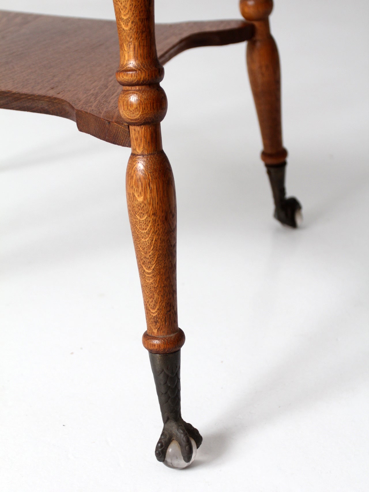 antique Edwardian oak side table ball and claw feet