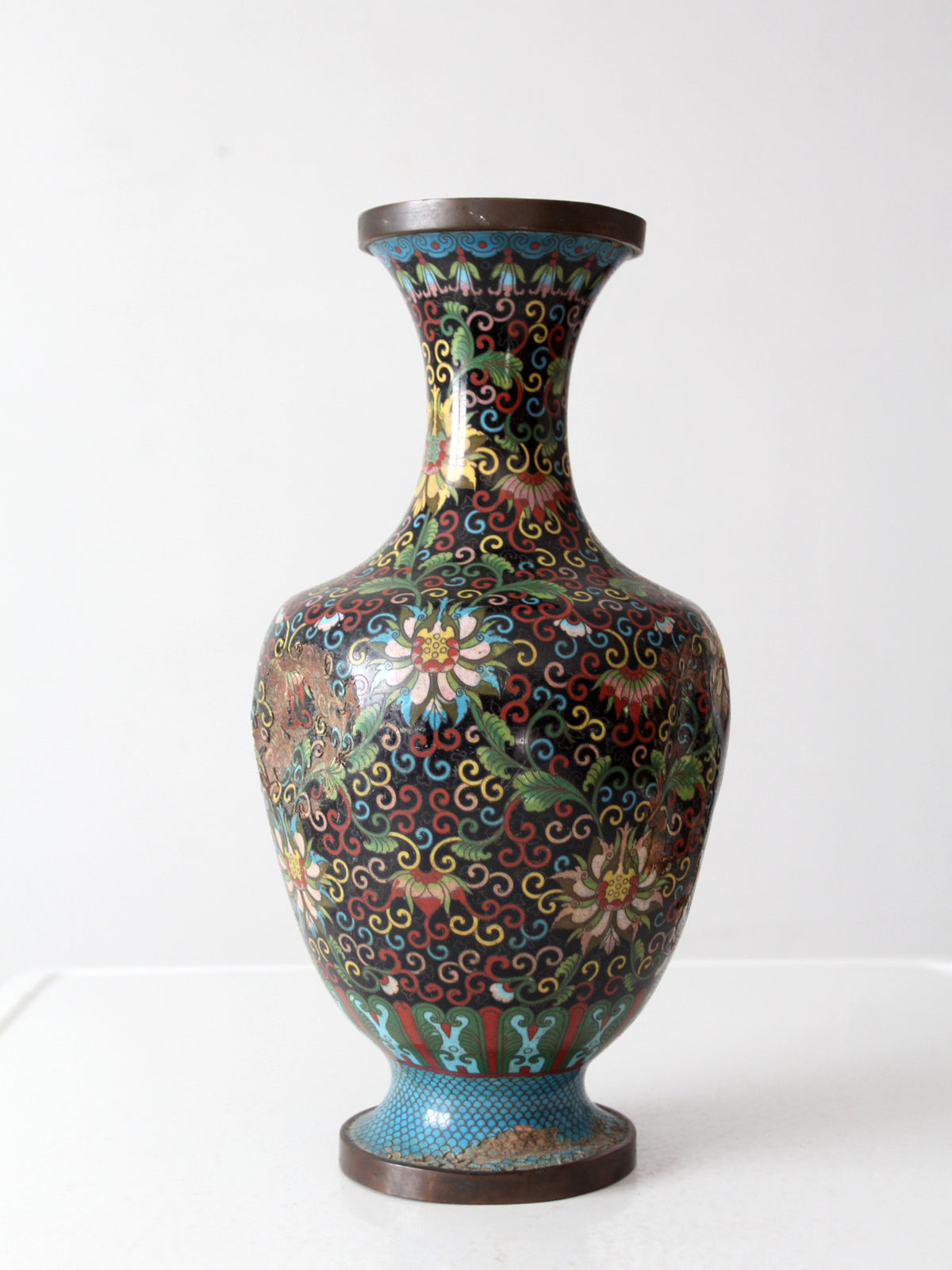 antique Chinese cloisonne decorative vessel
