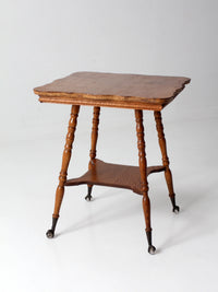 antique Edwardian oak side table ball and claw feet