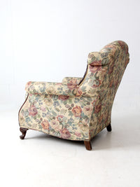 antique French Provincial floral sofa and armchair set