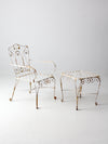 vintage wrought iron arm chair and table set