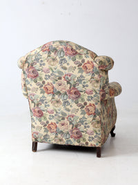 antique French Provincial floral sofa and armchair set