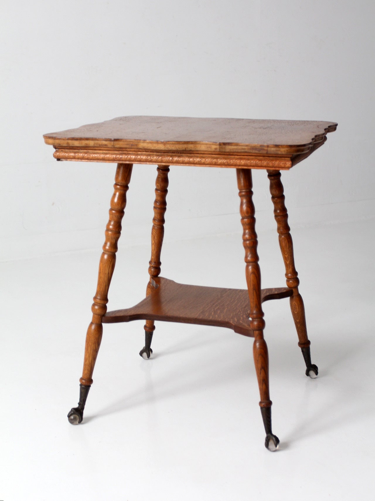 antique Edwardian oak side table ball and claw feet
