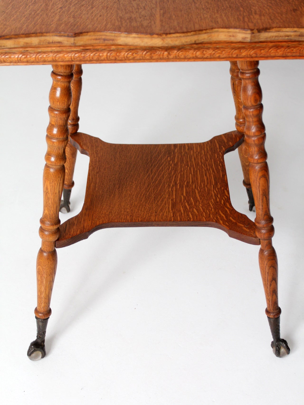 antique Edwardian oak side table ball and claw feet