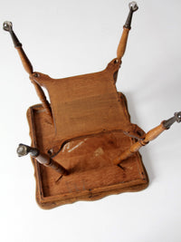 antique Edwardian oak side table ball and claw feet