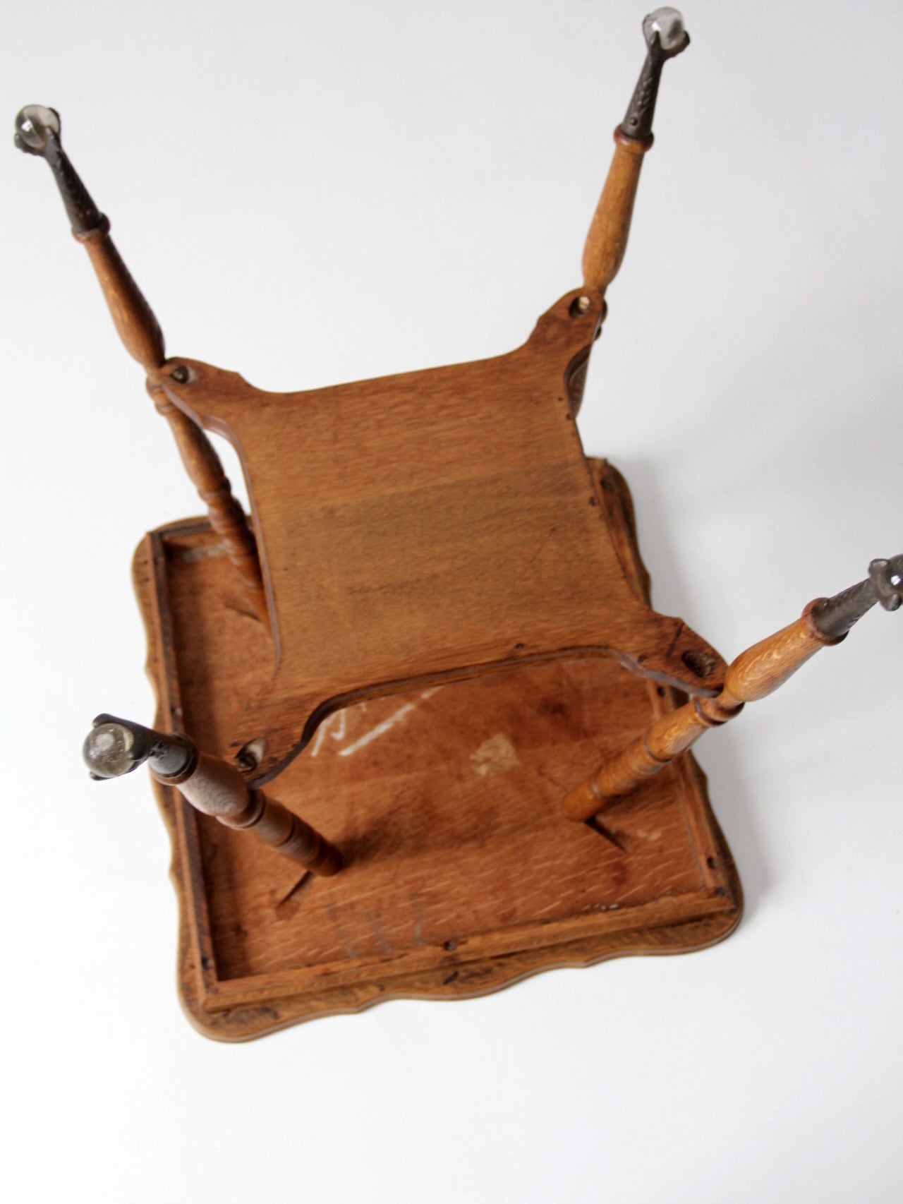 antique Edwardian oak side table ball and claw feet
